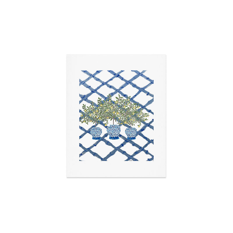 Lemons Lemon Trees Ginger Jar Chinoiserie  Art Print Gallery Image 1