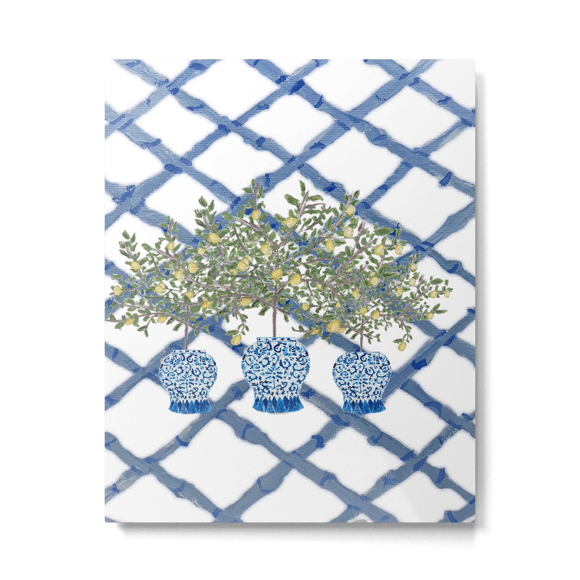 Lemons Lemon Trees Ginger Jar Chinoiserie  Metal Print Gallery Image 6