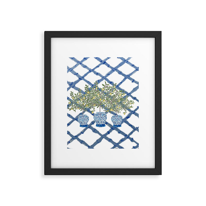 Lemons Lemon Trees Ginger Jar Chinoiserie  Framed Art Print Gallery Image 6