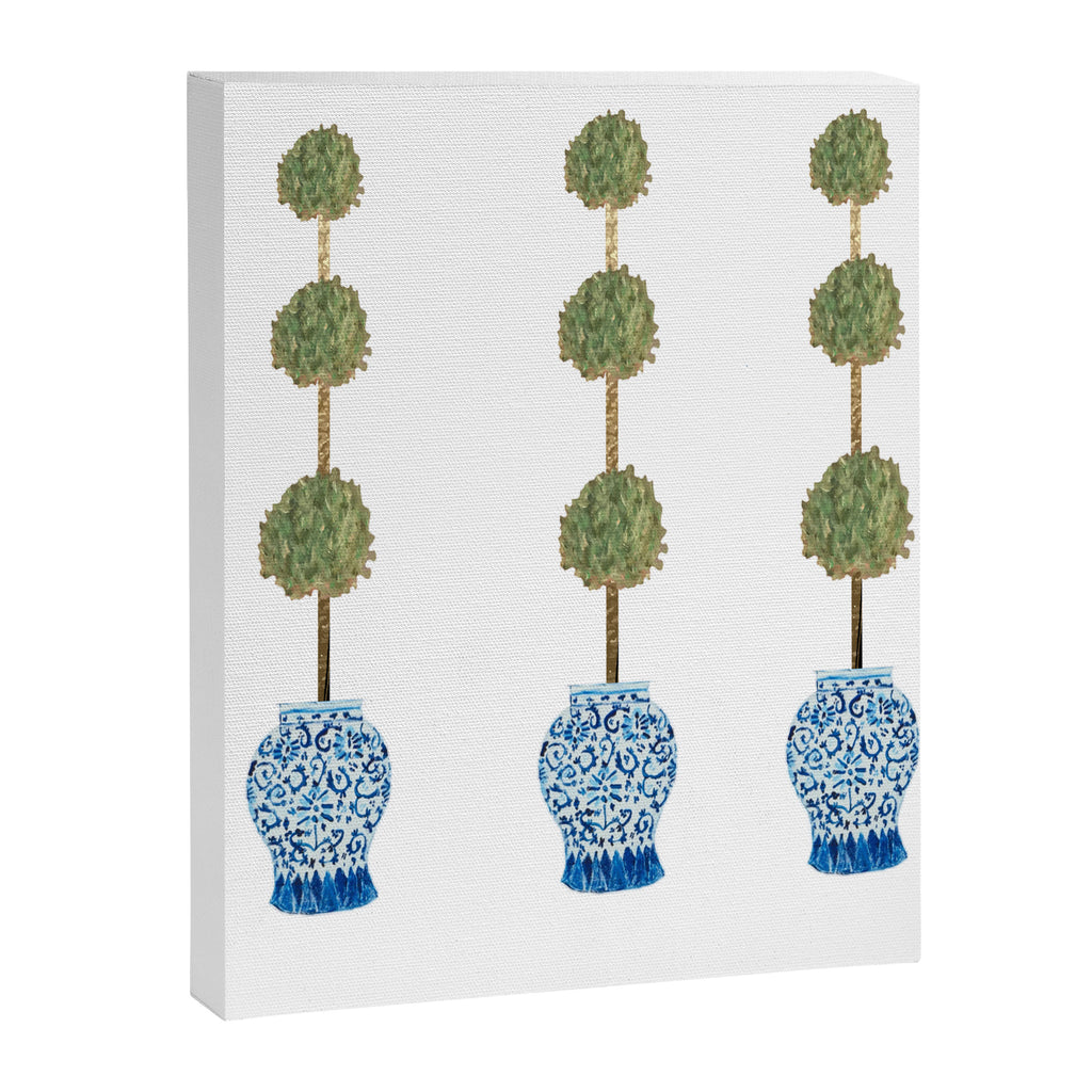 Three Hand Painted Topiary Topiaries  Canvas Print Gallery Image 8