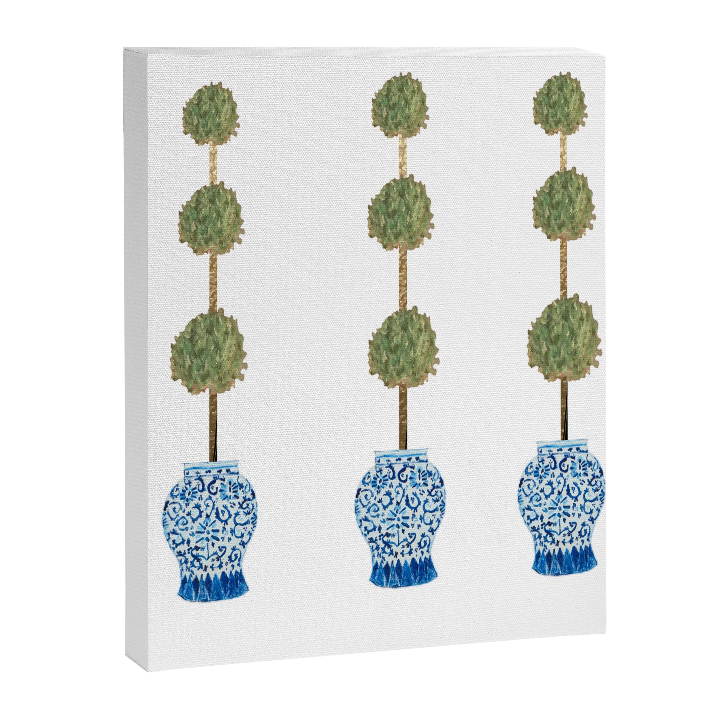 Three Hand Painted Topiary Topiaries  Canvas Print Gallery Image 8