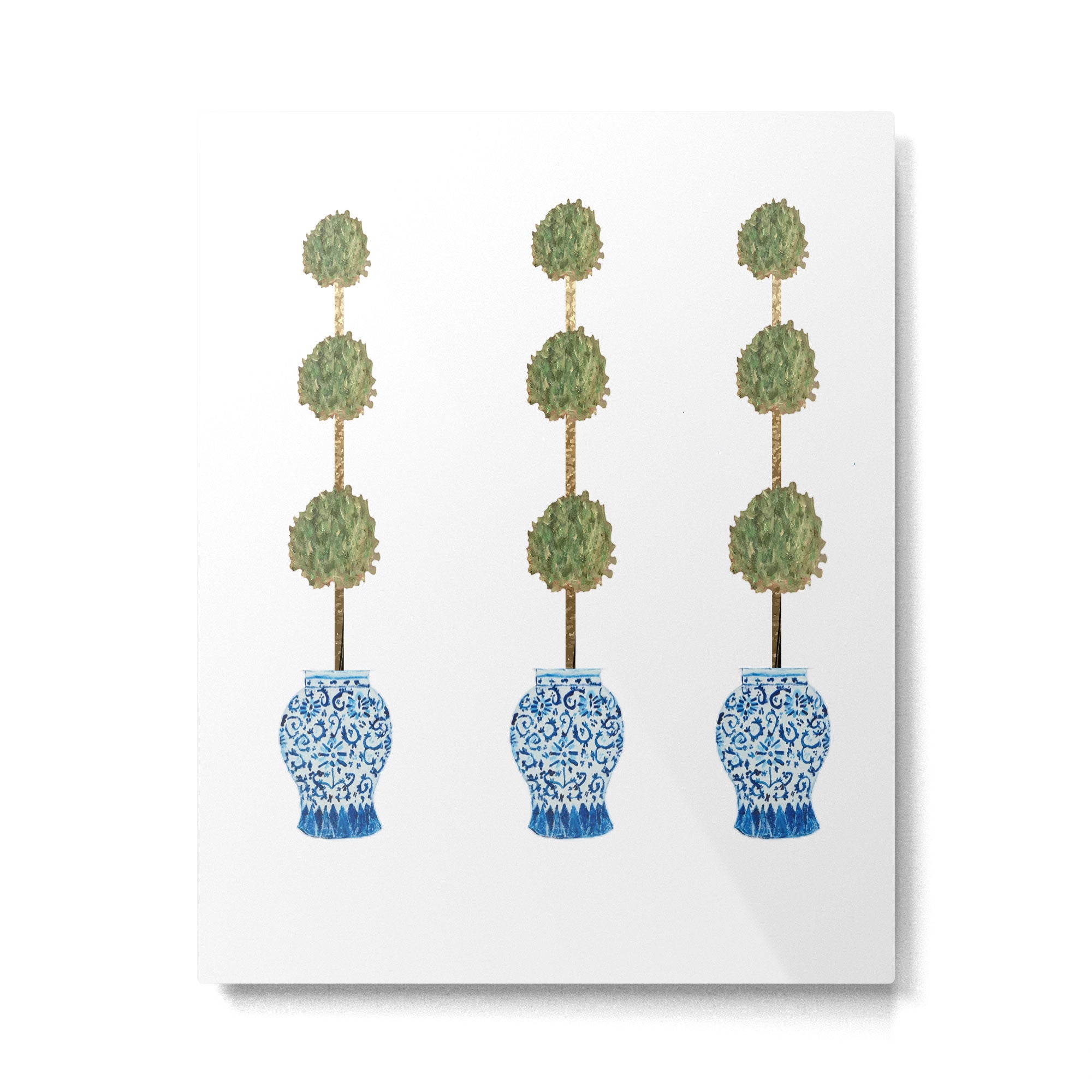 Three Hand Painted Topiary Topiaries  Metal Print Gallery Image 6
