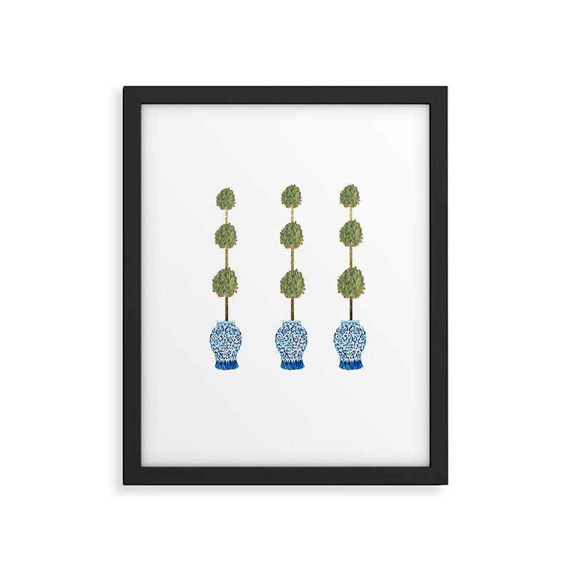 Three Hand Painted Topiary Topiaries  Framed Art Print Gallery Image 6