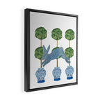 Topiary Country French Bunny Rabbit Ginger Jars Framed Canvas Print Gallery Image 2