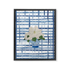 Watercolor Gingham Magnolias Ginger Jar Painting  Framed Canvas Print Gallery Image 8