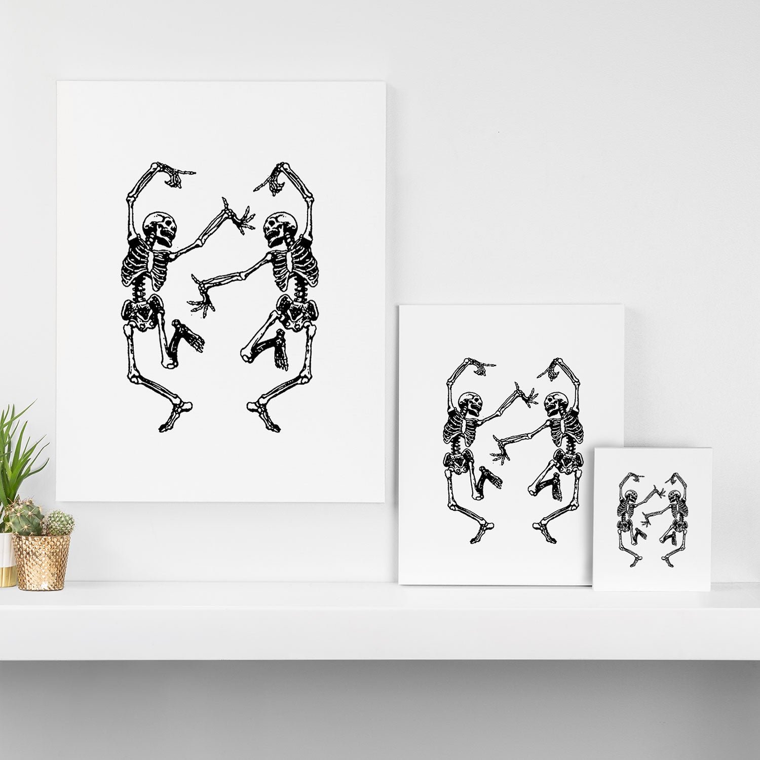 Duo Dancing Skeleton Canvas Print Gallery Image 3