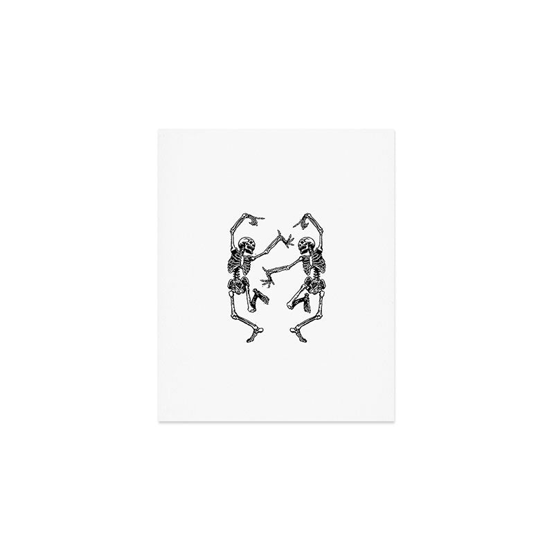 Duo Dancing Skeleton Art Print Gallery Image 1