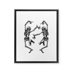 Duo Dancing Skeleton Framed Canvas Print Gallery Image 3