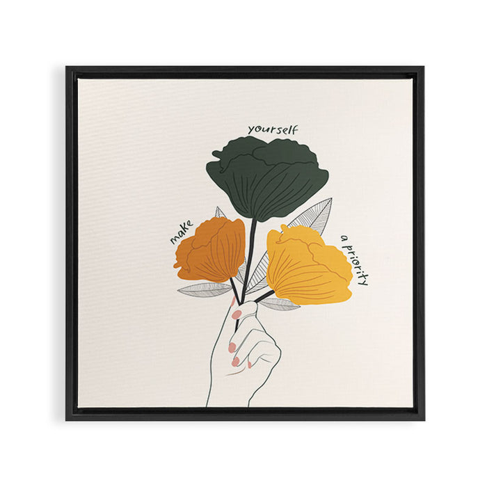 Make Yourself a Priority Framed Canvas Print Gallery Image 1