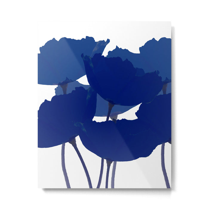 Blue Poppy Flowers on White Background #decor #society6 #buyart Metal Print Gallery Image 1