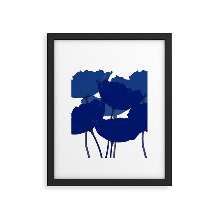 Blue Poppy Flowers on White Background #decor #society6 #buyart Framed Art Print Gallery Image 1