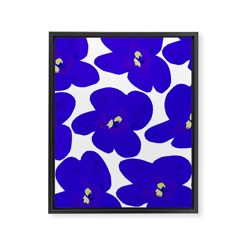 Blue Retro Flowers #decor #society6 #buyart Framed Canvas Print Gallery Image 8