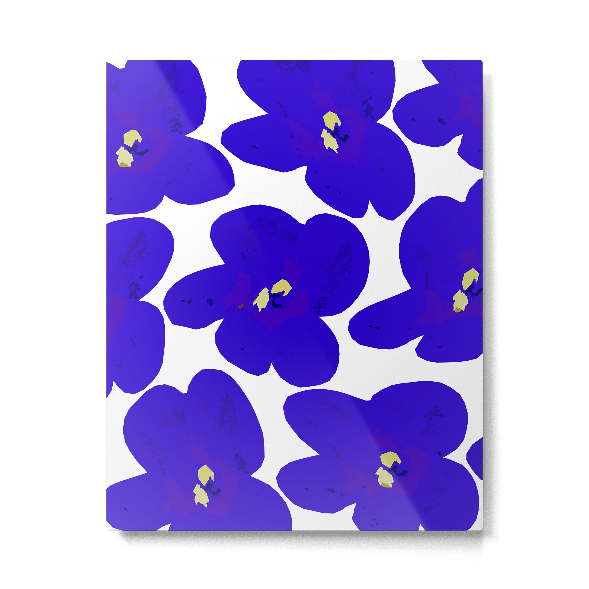 Blue Retro Flowers #decor #society6 #buyart Metal Print Gallery Image 6