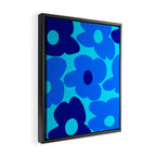 Blue Retro Flowers Pastel Blue Background #decor #society6 #buyart Framed Canvas Print Gallery Image 2