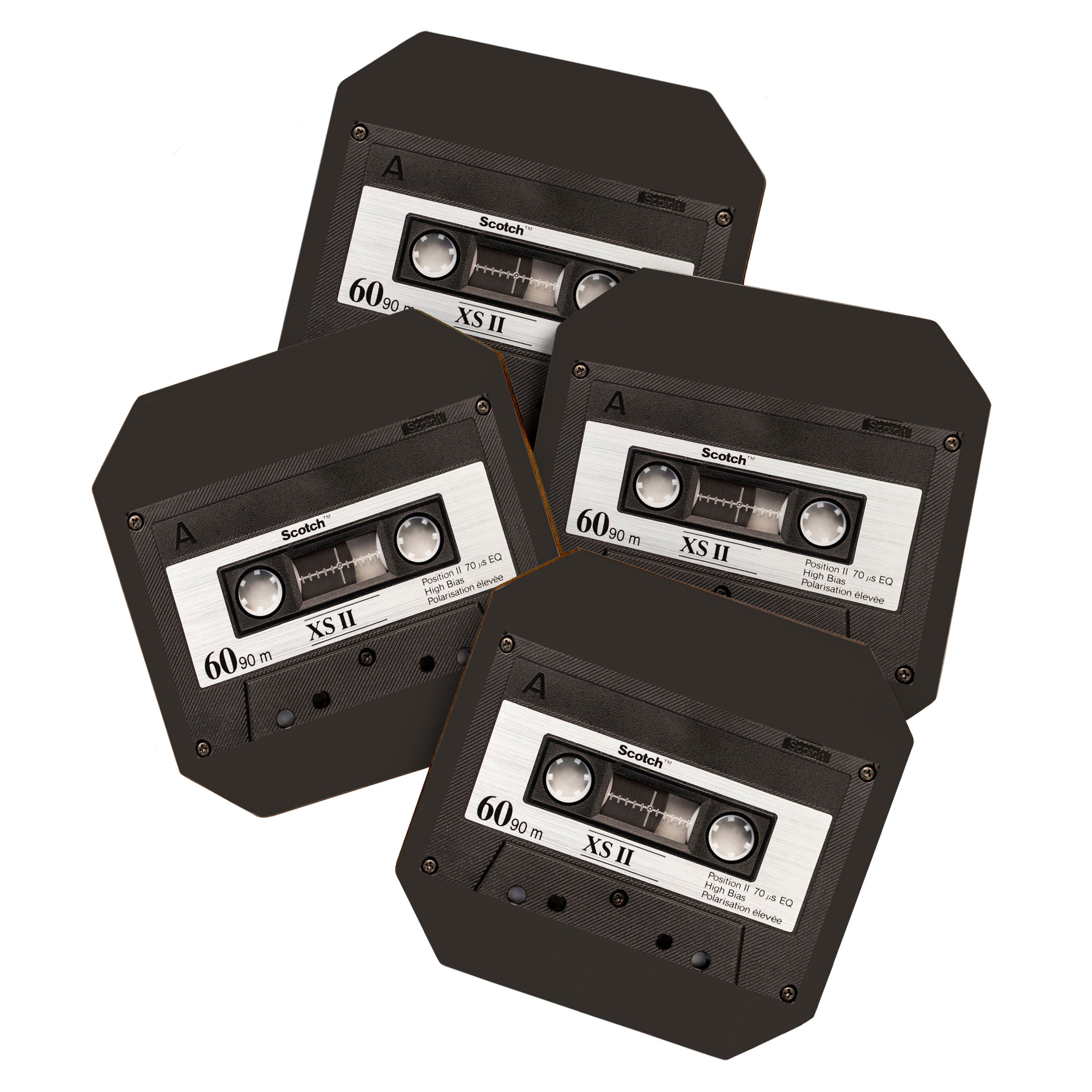 Cassette Tape Black And White #decor #society6 #buyart Coaster Gallery Image 1