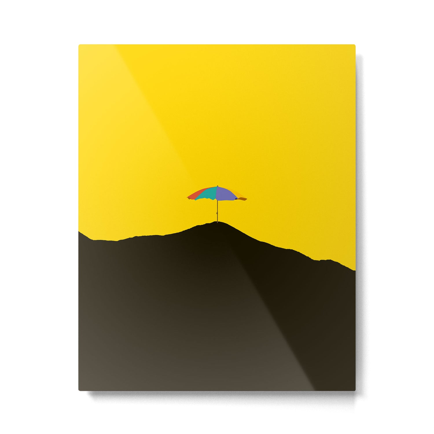Colorful Parasol Black Yellow Background #decor #society6 #buyart Metal Print Gallery Image 6