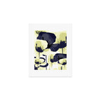 Dark Blue and Light Yellow Poppies On A White Background Fall Mood #decor #society6 #buyart Art Print Gallery Image 1