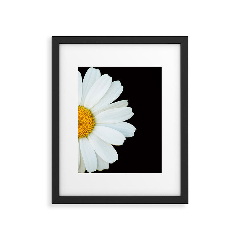 Hello Daisy - White Flower Black Background #decor #society6 #buyart Framed Art Print Gallery Image 6