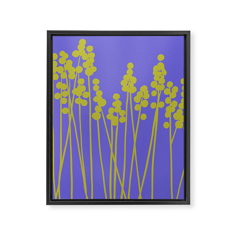 Hello Spring! Baby Green Retro Plants on Summer Purple Lilac #decor #society6 #buyart Framed Canvas Print Gallery Image 8