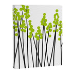 Hello Spring! Green/Black Retro Plants on White #decor #society6 #buyart Canvas Print Gallery Image 8