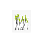 Hello Spring! Green/Black Retro Plants on White #decor #society6 #buyart Art Print Gallery Image 1