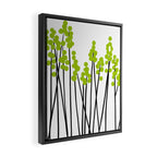 Hello Spring! Green/Black Retro Plants on White #decor #society6 #buyart Framed Canvas Print Gallery Image 2