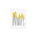 Hello Spring! Yellow/Black Retro Plants on White #decor #society6 #buyart Art Print Gallery Image 1