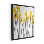 Hello Spring! Yellow/Black Retro Plants on White #decor #society6 #buyart Framed Canvas Print Gallery Image 2
