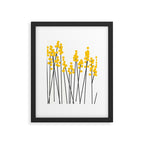 Hello Spring! Yellow/Black Retro Plants on White #decor #society6 #buyart Framed Art Print Gallery Image 6