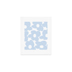 Large Baby Blue Retro Flowers White Background #decor #society6 #buyart Art Print Gallery Image 1