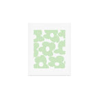 Large Baby Green Retro Flowers White Background #decor #society6 #buyart Art Print Gallery Image 1