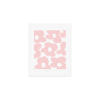 Large Baby Pink Retro Flowers on White Background #decor #society6 #buyart Art Print Gallery Image 1