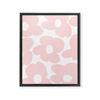 Large Baby Pink Retro Flowers on White Background #decor #society6 #buyart Framed Canvas Print Gallery Image 8