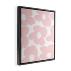 Large Baby Pink Retro Flowers on White Background #decor #society6 #buyart Framed Canvas Print Gallery Image 2