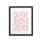 Large Baby Pink Retro Flowers on White Background #decor #society6 #buyart Framed Art Print Gallery Image 6