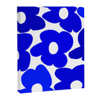 Large Blue Retro Flowers White Background Fresh Blue And White  #decor #society6 #buyart Canvas Print Gallery Image 8
