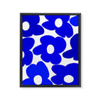 Large Blue Retro Flowers White Background Fresh Blue And White  #decor #society6 #buyart Framed Canvas Print Gallery Image 8