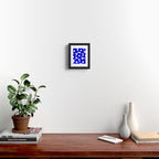 Large Blue Retro Flowers White Background Fresh Blue And White  #decor #society6 #buyart Framed Art Print Gallery Image 2