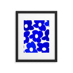 Large Blue Retro Flowers White Background Fresh Blue And White  #decor #society6 #buyart Framed Art Print Gallery Image 6