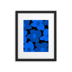 Large Bright Blue Retro Flowers Dark Background #decor #society6 #buyart Framed Art Print Gallery Image 6