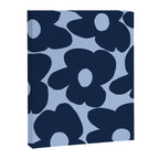 Large Dark Blue Retro Flowers Baby Blue Background #decor #society6 #buyart Canvas Print Gallery Image 8