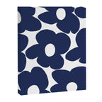 Large Dark Blueberry Blue Retro Flowers White Background #decor #society6 #buyart Canvas Print Gallery Image 8