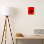 Large Red Poppy Orange Background #decor #society6 #buyart Canvas Print Gallery Image 2