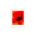 Large Red Poppy Orange Background #decor #society6 #buyart Art Print Gallery Image 1