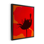 Large Red Poppy Orange Background #decor #society6 #buyart Framed Canvas Print Gallery Image 2
