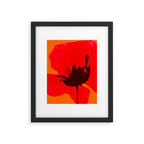 Large Red Poppy Orange Background #decor #society6 #buyart Framed Art Print Gallery Image 6
