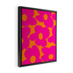 Large Retro Flowers Raspberry Red Petals Orange Background #decor #society6 #buyart  Framed Canvas Print Gallery Image 2