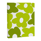 Large Retro Flowers Shades of Spring Green White Background #decor #society6 #buyart Canvas Print Gallery Image 8