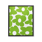 Large Summer Green Retro Flowers White Background Fresh Mood #decor #society6 #buyart Framed Canvas Print Gallery Image 8