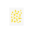 Large White Retro Flowers Sunny Yellow Background #decor #society6 #buyart Art Print Gallery Image 1
